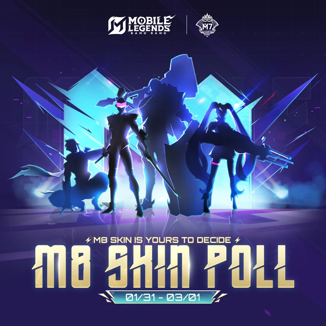 M8 Skin Poll MLBB Resmi Dibuka! Vote Hero Favoritmu dan Tentukan Skin Eksklusif Berikutnya