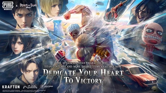 Event PUBG Mobile x Attack on Titan Hadir! Dapatkan Kostum Levi, Skin Dacia Cart Titan, dan Hadiah Mythic Lainnya!