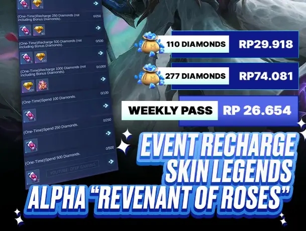 Event Recharge MLBB: Dapatkan Skin Legend Alpha 'Revenant of Roses' 