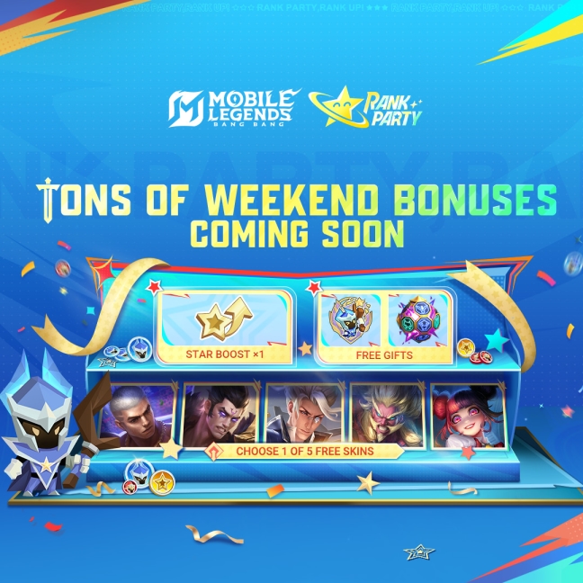 MLBB Rank Party 2025! Nikmati Star Boost, Skin Gratis, dan Token Neobeasts!