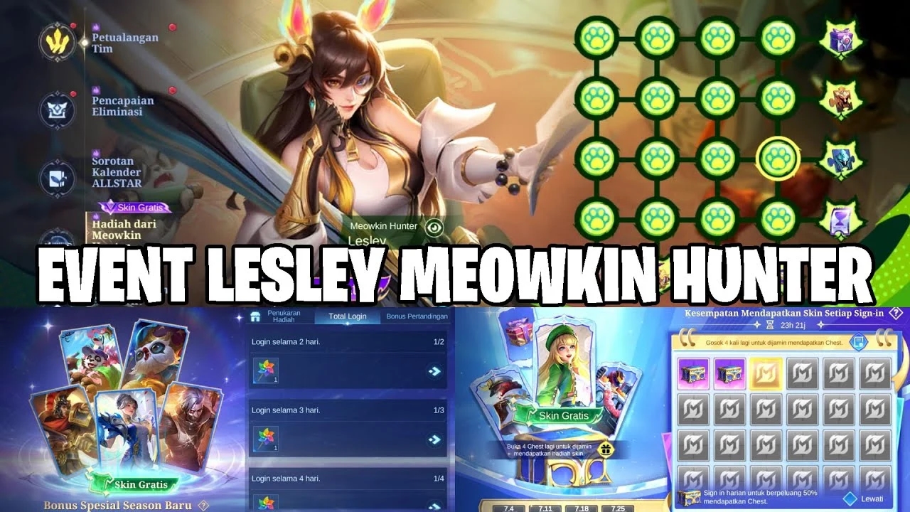 Skin Gratis Lesley "Meowkin Hunter" Mystic Meow Hadir di Mobile Legends Mulai 4 Juli 2025!
