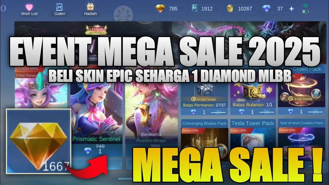 Mega Sale MLBB Ramadhan 2025: Diskon Skin 70% + Beli Cuma 1💎