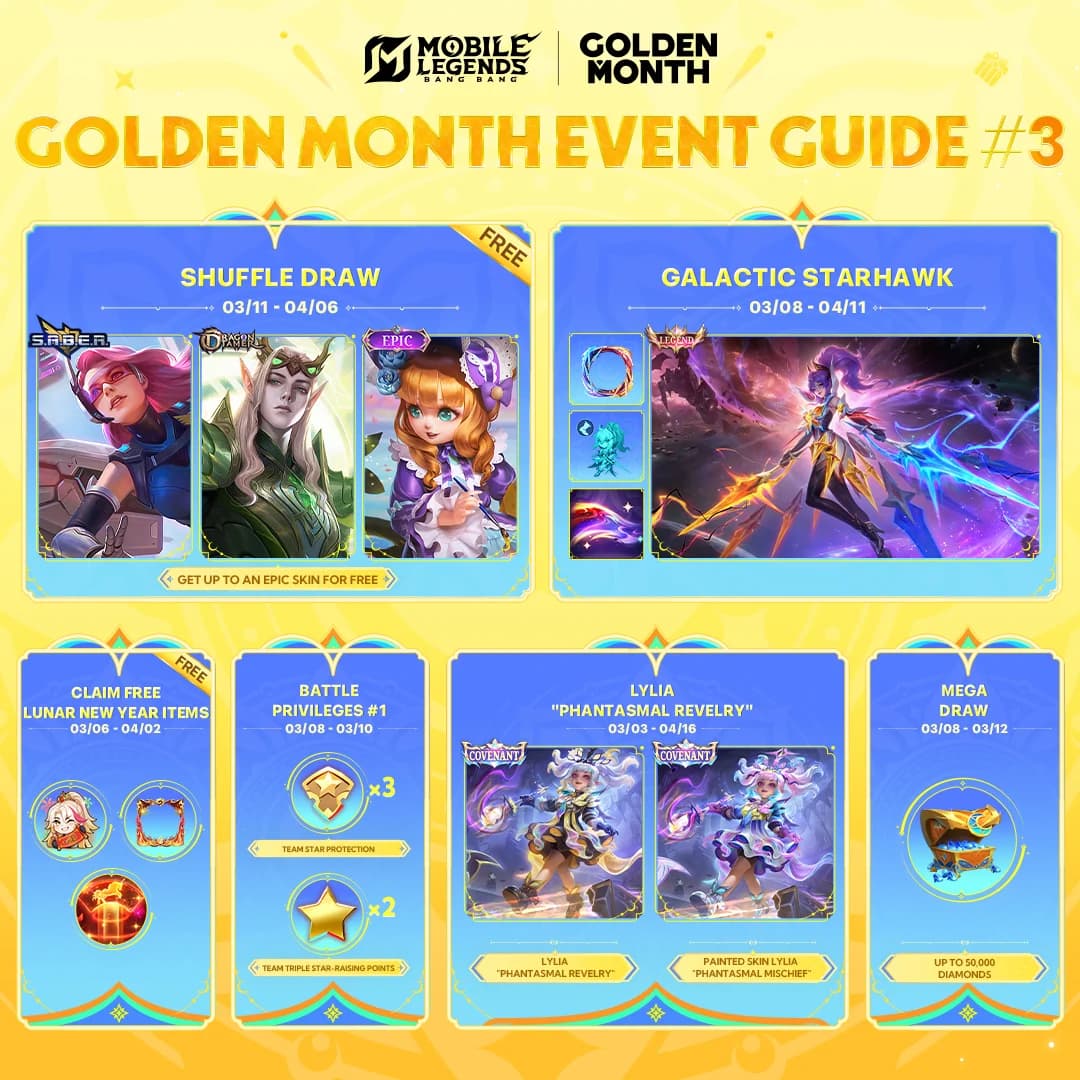 Golden Month MLBB Penuh Event Besar! Skin Legend Fanny, Skin Lylia Baru, hingga Epic Skin Gratis