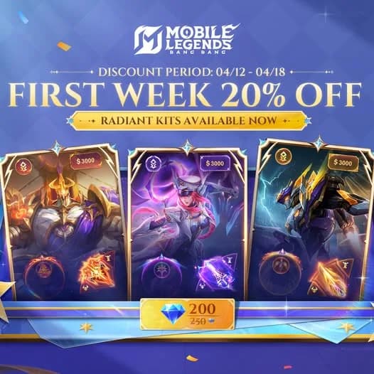 Diskon Radiant Kits MLBB Resmi Dimulai! Upgrade Tampilan Skill Jadi Lebih Keren dan Premium