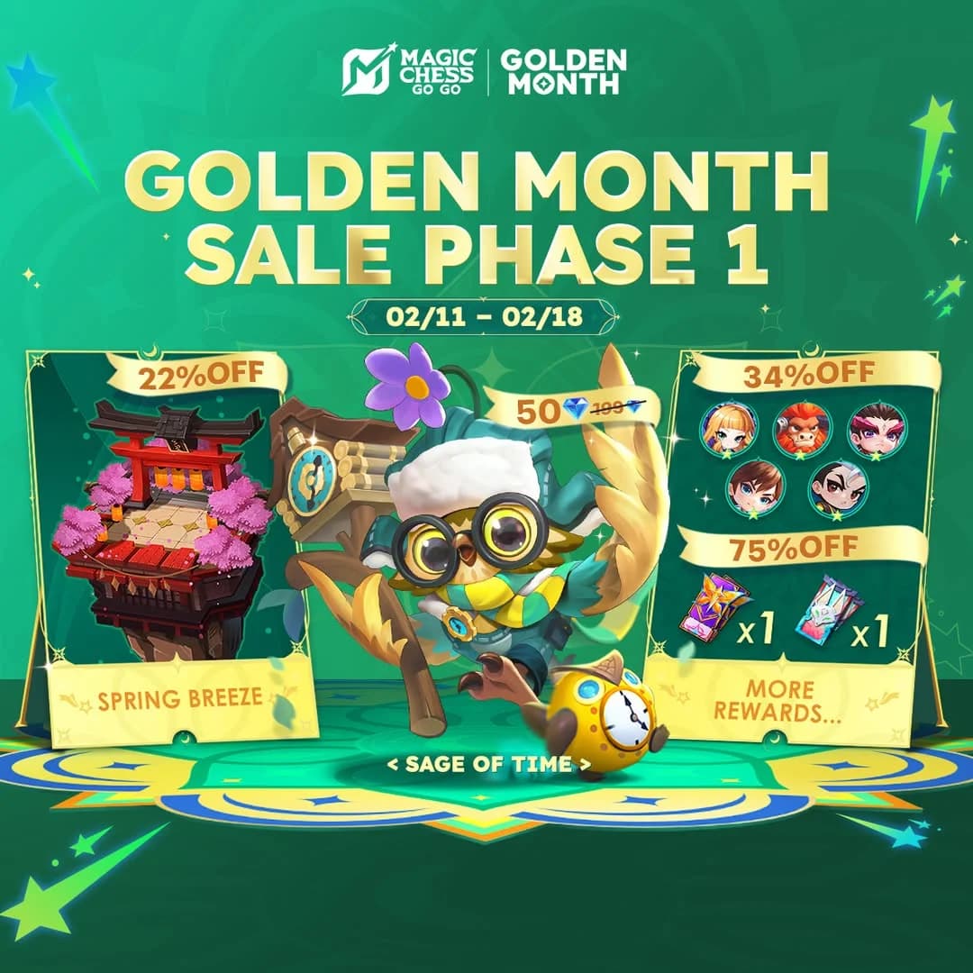 Golden Month Sale Phase 1 MCGG Resmi Dimulai! Diskon Skin Diggie 50 Diamond & Commander 1-Star Diskon 40%