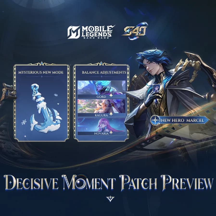 Patch S40 “Decisive Moment” MLBB Resmi Hadir 11 Maret: Hero Baru Marcel, Buff Mage Mid Lane, dan Mode Misterius