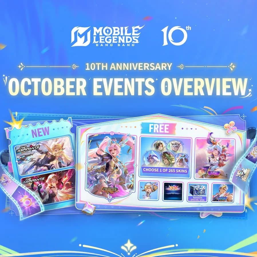 MLBB 10th Anniversary Makin Meriah! Skin Collector Layla “Prismatic Rhythm” Gratis dan Selena serta Obsidia Hadir di Event Aspirants