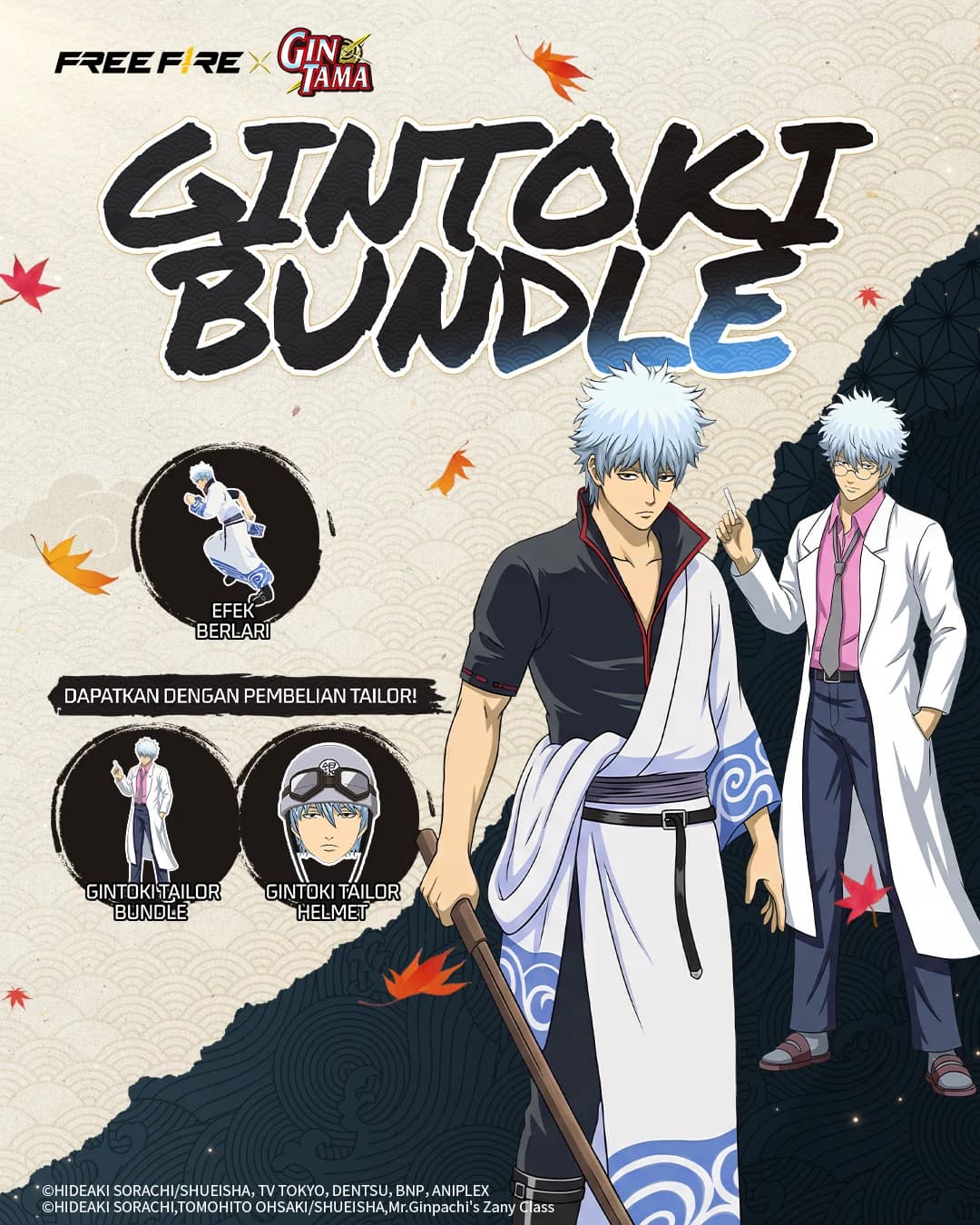 Kolaborasi Free Fire x Gintama Resmi Hadir! Bundle Gintoki Siap Kuasai Bermuda dengan Gaya Samurai
