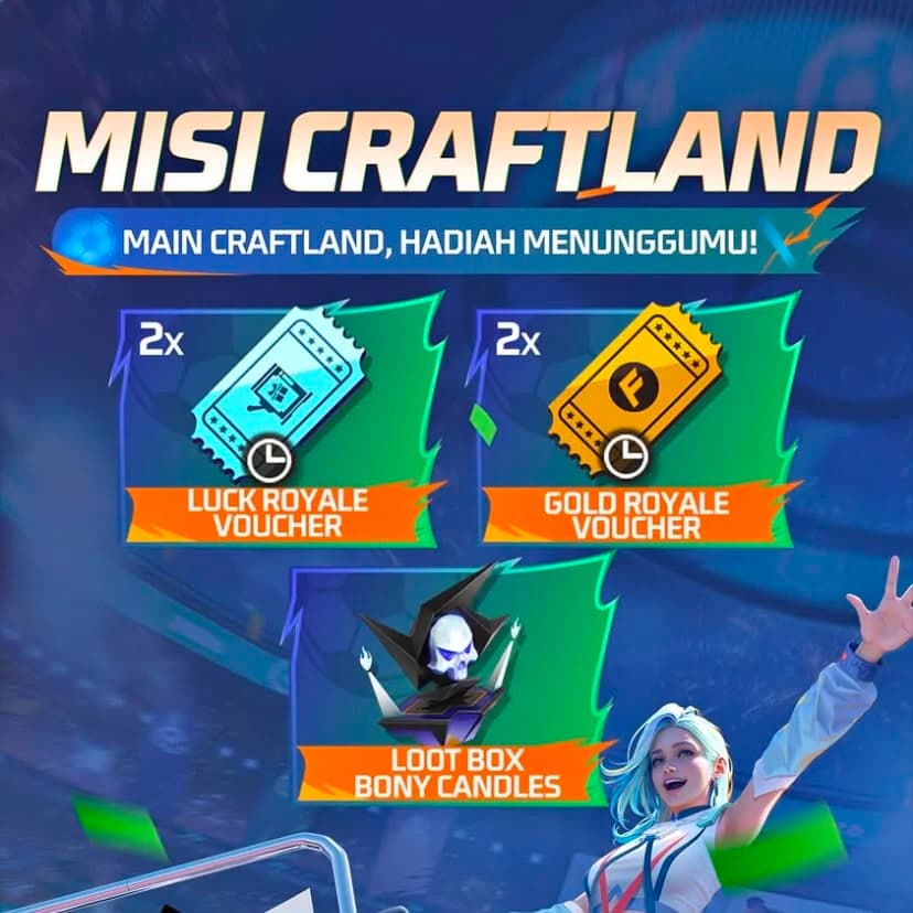 Event Misi Craftland Free Fire Segera Hadir? Intip Bocoran Hadiah Gratis Voucher Luck Royale dan Loot Box Eksklusif!