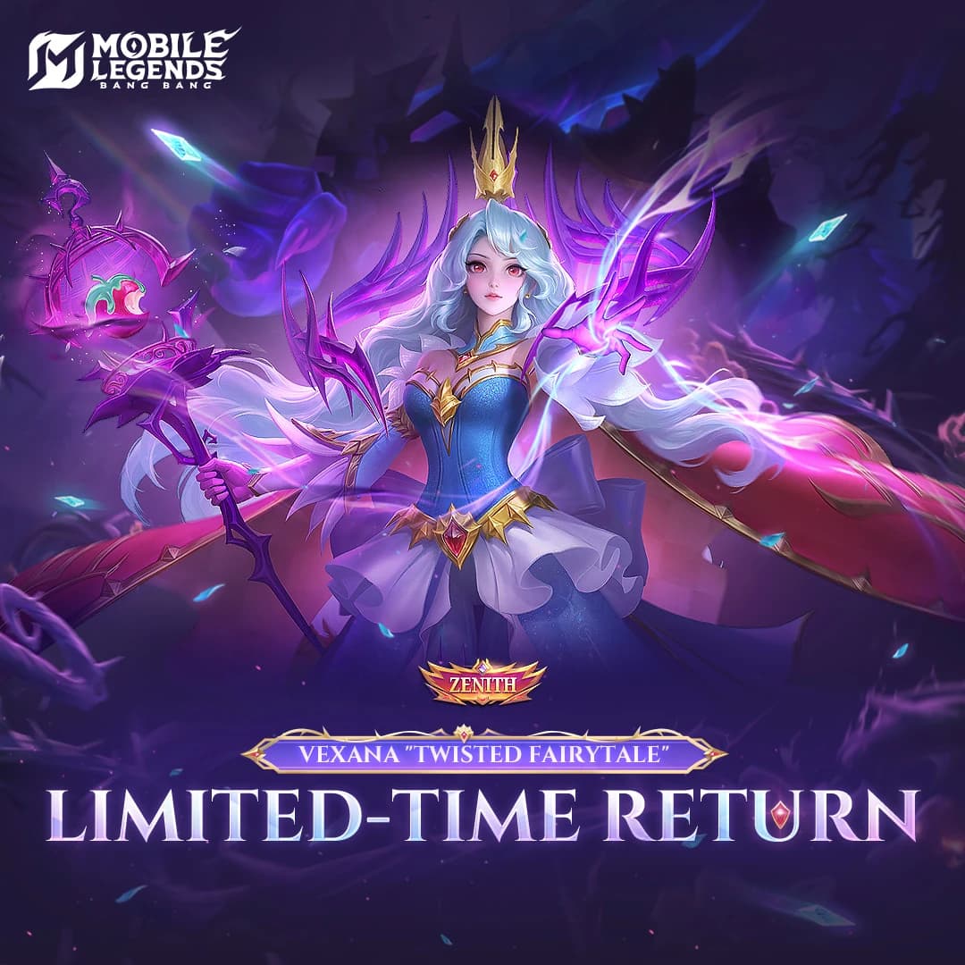 Vexana “Twisted Fairytale” Resmi Kembali! Event Draw MLBB Hadirkan Diskon Besar dan Hadiah Eksklusif