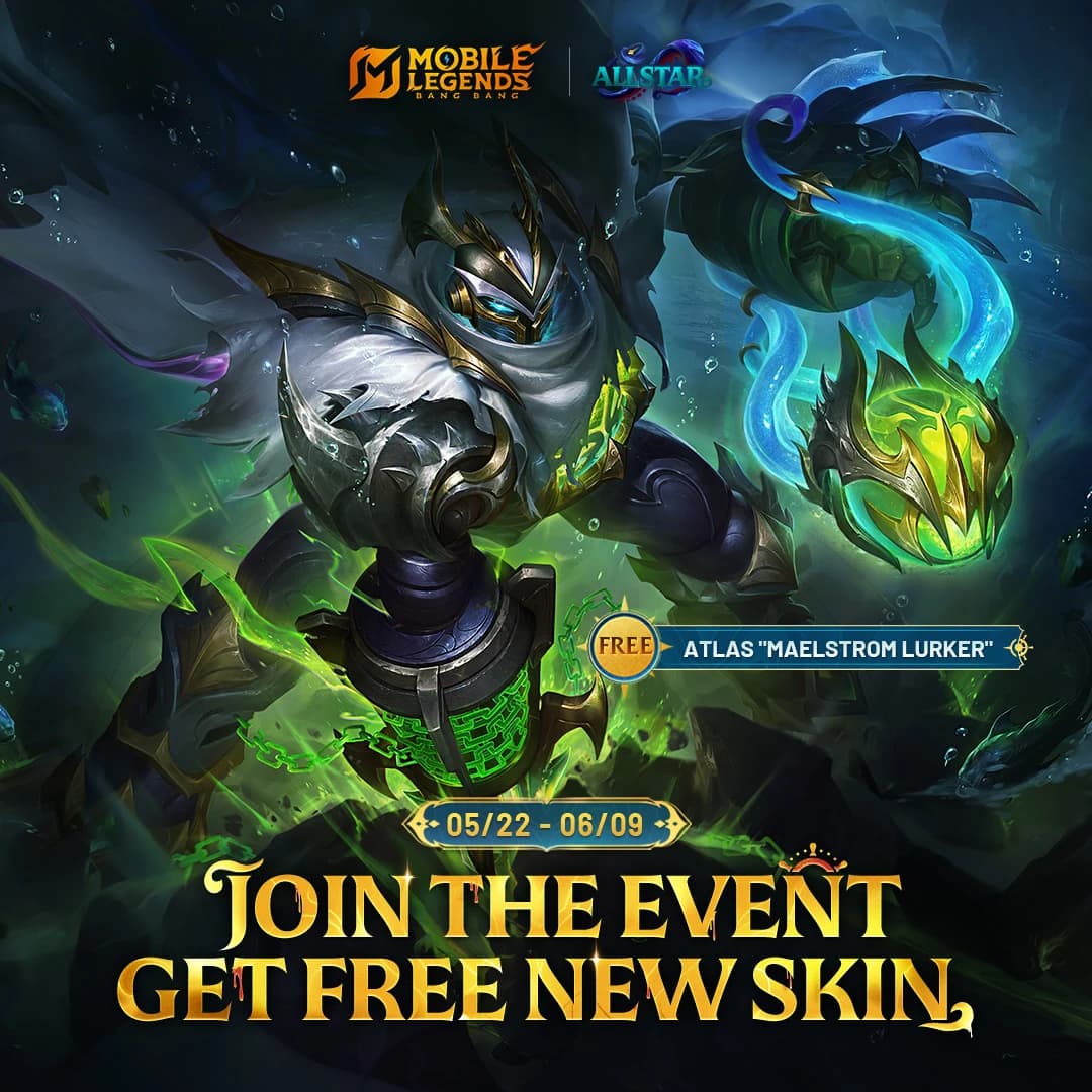 Event MLBB ALLSTAR 2026 Resmi Dimulai! Dapatkan Skin Gratis Atlas Maelstrom Lurker Sekarang