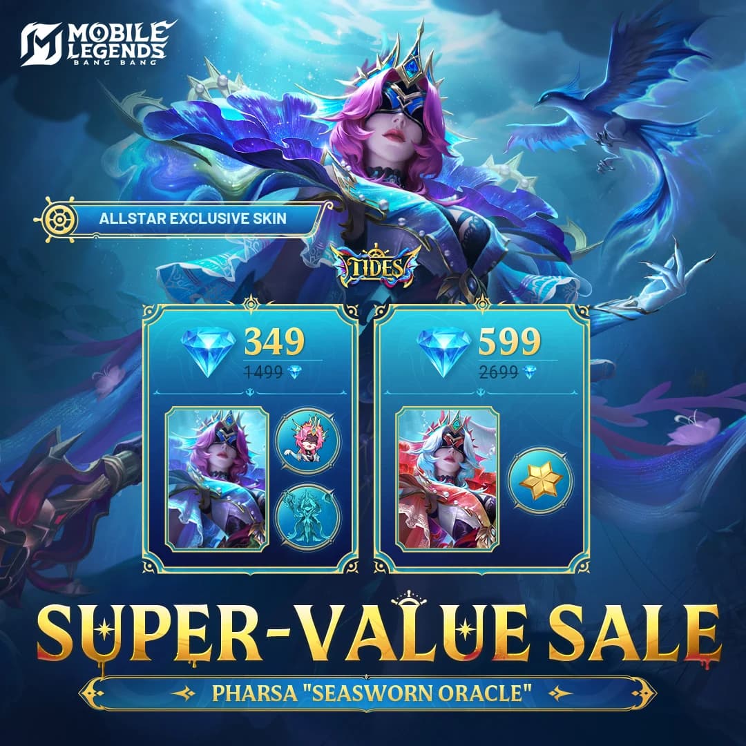 Skin ALLSTAR Pharsa “Seasworn Oracle” Resmi Hadir! Cuma 349 Diamond, Bonus Painted Skin Eksklusif Menanti