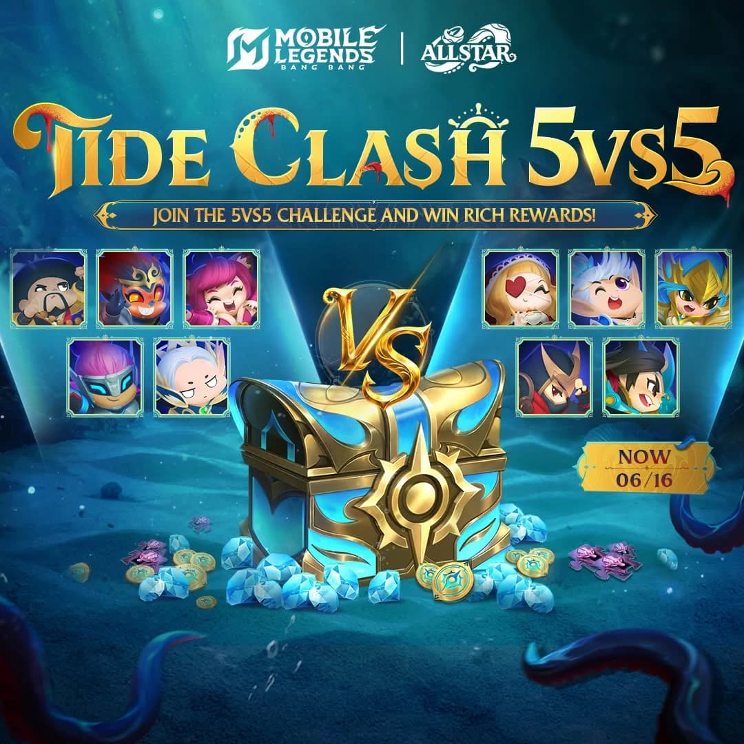 MLBB ALLSTAR Tide Clash 5vs5 Resmi Dibuka! Raih Hadiah Melimpah Hingga 16 Juni 2026