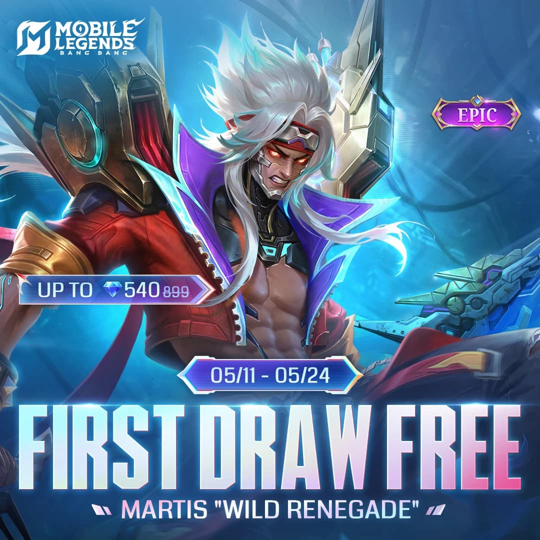 Skin Epic Martis “Wild Renegade” Resmi Hadir! Bisa Didapat Mulai 540 Diamond di Event MLBB Terbaru