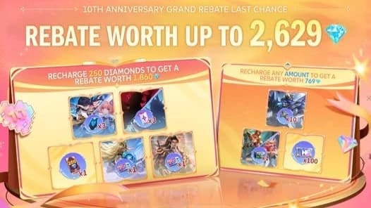 Bonus Recharge 10th Anniversary MLBB Segera Berakhir! Klaim Hadiah hingga 2.629 Diamond Sebelum 21 September
